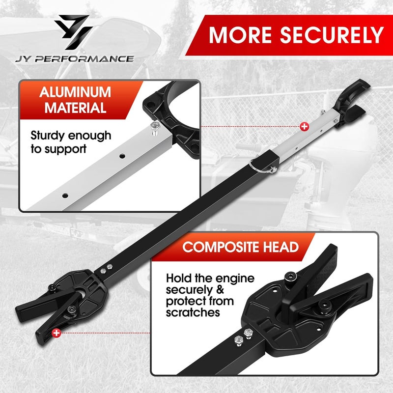 JY PERFORMANCE Adjustable Boat Transom Saver for Outboard Motor, Boat Motor Transom Support with Composite Head for Outboard Motor - Image 4